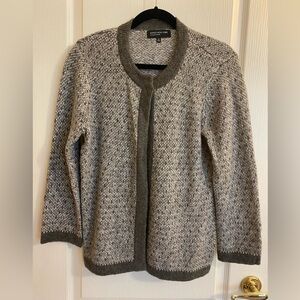 Jones New York Gray and Cream Cardigan